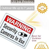 Video Surveillance in Use Sign,Warning Security Cameras in use Sign,Large 10x14 Inch Aluminum UV Ink Printed for House and Business (4-Pack)…