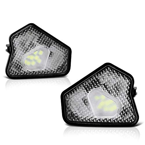 VIPMOTOZ Full LED Side Under-Mirror Puddle Light Lamp Assembly Replacement For Mercedes-Benz W204 W212 W221 C219 X156 W242 W246, 6000K Diamond White, 2-Pieces