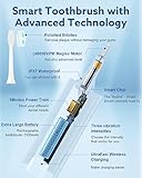 Operan Electric Toothbrush for Adults and Kids Rechargeable Sonic Toothbrush with 5 Modes 2-Min Smart Timer IPX7 Waterproof 40,000 VPM Motor with 8 Brush Heads & Travel Case (Champagne)