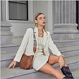 BOSTANTEN Crossbody Bags for Women Trendy Vegan Leather Hobo Purses Shoulder Handbags With Wide Shoulder Strap Brown