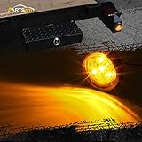 Partsam 10Pack(5 Amber + 5 Red) 2" 4LED Round Trailer Side Marker Light Grommet Flush Mount, [DOT Approved] Sealed 2 inch Clearance Lights with Reflex Lens for Truck RV Camper, IP67 Waterproof, 12V