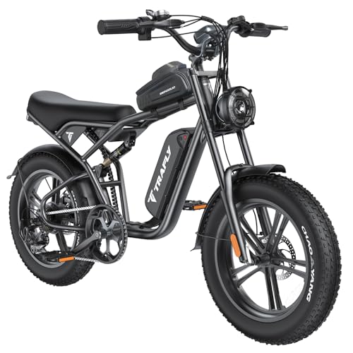 Trafly Electric Bike for Adults, 2000W Ebike, Up to 30MPH & 75Miles Long Range, 20Inch Fat Tire Mountain Electric Bicycle, 7-Speed with Full Suspension & Acc Cruise