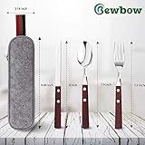 PREMIUM QUALITY Stainless Steel travel utensils Set with case, Healthy & Eco-Friendly 3pc Full Size Fork, Spoon, Portable, reusable utensils with case