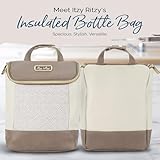 Itzy Ritzy Insulated Bottle Bag – Keeps Bottles Warm or Cool - Holds 3 Bottles & Features Interior Pocket for Ice Pack (Not Included), Vanilla Latte