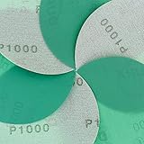 Dura-Gold Premium 5" Green Film Sanding Discs - 1000 Grit (Box of 50) - Hook & Loop Backing Sandpaper Discs for DA Sanders, Finishing Extra Fine Cut Abrasive - Sand Automotive Paint, Woodworking Wood