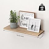 WOPITUES Wood Floating Shelves Set of 6, Shelves for Wall Decor, Farmhouse Shelf for Bedroom, Bathroom Storage Shelves, Book Shelves for Living Room - Rustic Brown