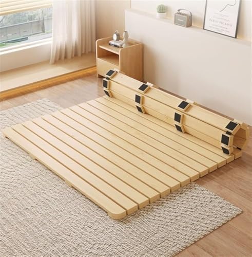 WLYMQFC Breathable Moisture-Proof Bed Plate, Guest Tatami Mat,Wood Roll-Type Slatted Bed Japanese Floor Futon Mattress, Floor Sleep Bedding,78.7 * 35.4in