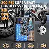 Hererod PW40 Jump Starter, Tire Inflator Portable Air Compressor, 4000A Peak 200PSI & 4X Faster, 32000mAh 12V Car Battery Jump Starter (9L Gas/8L Diesel), Portable Tire Inflator for Car(Yellow)