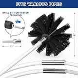 PetOde 32 Feet Dryer Vent Cleaner Kit, Enhanced Flexible Quick Snap Brush with Drill Attachment for Effective Cleaning, 360 Degree Rotation Without Loosening, Use with or Without a Power Drill