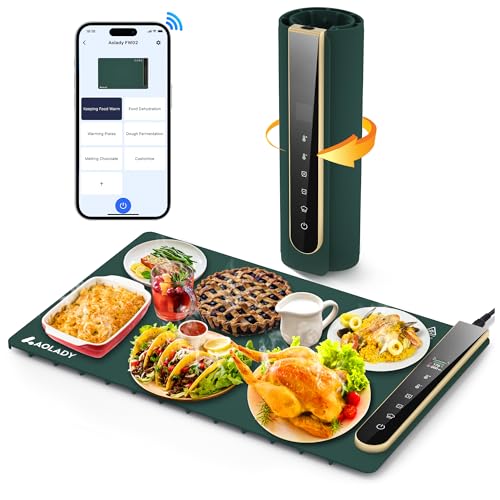 Smart Silicone Warming Mat for Food: Portable Food Warmers for Parties with App Control - Warming Trays for Buffets Party Home Essentials Kitchen Gadgets House Warming Gifts New Home