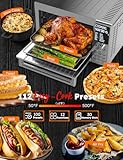 Nuwave Bravo XL Pro Air Fryer Toaster Oven with Grill Combo, 2025 New Ultra-Fast Convection System, 35% Crispier, 2X More Even, 142 Presets, 50-500F, Smarter Probe, PFAS Free, 30QT, Stainless Steel