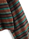 ZAFUL Women's Tribal Ethnic Graphic Cropped Knitwear Bohemian Long Sleeve Pullover Sweater Boho Drop Shoulder Knitted Top Multicolored