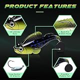 Gotour Weedless Soft Fishing Lures for Freshwater and Saltwater, Premium Pre-Rigged Jig Head Paddle Tail Swimbaits for Bass Fishing，Jigs Fishing Bait for Crappie Trout Walleye, Amazing Fishing Gifts