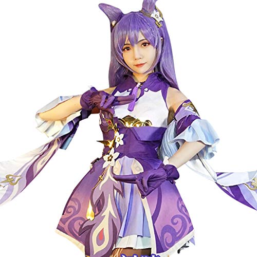 NSPSTT Genshin Impact Cosplay Keqing Cosplay Costume S