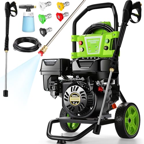 Suyncll 4200PSI Pressure Washer 4.0GPM Gas Power Washer 209CC Gas Powered Washing Machine Commercial High Pressure Washer with 25ft Hose&4 Nozzles for Patio Garden Yard Vehicle,EPA/CARB/ETL