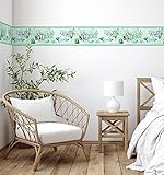 Grace & Gardenia GB10011 Coral and Seashells Peel and Stick Wallpaper Border 10in Height x 15ft Blue Green Designs