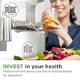 PURE Juicer Two-Stage Juicer - Premium Cold Press Juicing Machine - Solid Stainless Grinder and Hydraulic Press For Fruits, Vegetables, Nuts