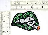 Umama Patch Set of 3 Lady's Kiss Hot Sexy Lips Black Cartoon Applique Patch Marijuana Leaf Lips Embroidered Iron On or Sew On Patch Craft Clothing Decorative Repair