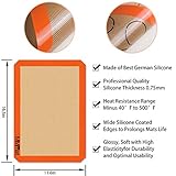 MMmat Silicone Baking Mat - Best German Silicone - Non Slip Silicone Baking Sheet, Non Stick Reusable Silicone Mats for Baking, Oven Liner, Counter Mat, 2 Half Sheets Mats + 1 Macaron Cookie Sheet