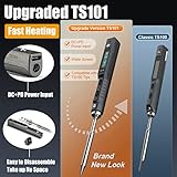 UY CHAN Original TS101 Soldering Iron Station Kit Upgraded from TS100 DC 65W PD 45W Power Programmable Smart Mini Electric Portable Soldering Pen with B2 Solder Tip USB Type C Cable