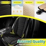 kingphenix Car Seat Cushion with Back Support Pillow: Enhanced Comfort Memory Foam Design for Pain Relief, Ideal for Drivers and Office Use - Ergonomic Lumbar Comfort for Long Sitting - Black