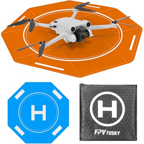 FPVtosky Drone Landing Pad, Octagonal Nighttime Reflective Foldable Portable Waterproof 20.5" (52cm) Helicopter Landing Pad for DJI Flip/NEO/Mini 4K/Mini 4 Pro/Avata/Air 3S/Mini 3/2 SE Accessories