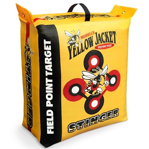Morrell Yellow Jacket Stinger, Field Point Archery Target with 2 Shooting Sides & 10 Bullseyes - Portable Backyard Hunting Practice Bag with E-Z Tote Carrying Handle & Easy Arrow Removal