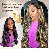 soeyrkke Highlight Lace Front Wig Human Hair 200% Density 13x6 Ombre Body Wave Lace Front Wig Human Hair Pre Plucked HD Lace Front Wigs Human Hair for Women 30 inch 1b/27 Color