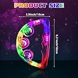 Yunsailing 24 Pack LED Light up Tambourines Musical Flashing Tambourine Toys Handheld Percussion Instrument Glow in The Dark Party Supplies for Teenagers Adults Wedding Party Favors