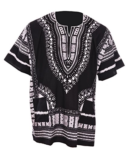 Dupsie's African Dashiki Shirt (Black and White, 6X-Large)