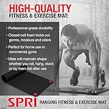 SPRI Hanging Exercise Mat, Fitness & Yoga Mat for Group Fitness Classes, Commercial Grade Quality with Reinforced Holes, 56"L x 23"W x 3/8" Thick