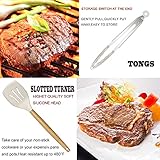 Kitchen Utensils Set- 35 PCs Cooking Utensils with Grater,Tongs, Spoon Spatula &Turner Made of Heat Resistant Food Grade Silicone and Wooden Handles Kitchen Gadgets Tools Set for Nonstick Cookware