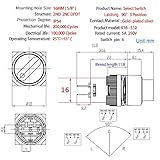 Mini Rotary Switch 3 Position 16mm 5/8in Selector Switch 3 Position Select Switch Knob 5A 250V ON Off 2NO 2NC DPDT Latching with Wire 2 Pcs UL Certification