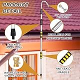 Gutter Cleaning Tools,12FT Gutter Cleaner Tool From The Ground Telescoping Reach Gutter Cleaning Pole for Garden Hose Attachment