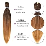 Liang Dian Pre Stretched Braiding Hair Ombre 30 Inch 8 Packs Synthetic Crochet Braids Hot Water Setting Professional Soft Yaki Texture Synthetic Hair Extensions(1B/30/27)