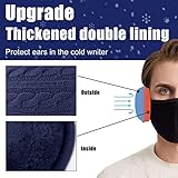 GERGELLA Knitted Ear Muffs for Women - Winter Ear Warmers Behind the Head Style - Ear Covers for Cold Weather Soft Fleece Earmuffs Navy 2PCS