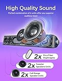 Computer Speakers, HiFi Sound Quality Computer Sound Bar, USB Powered PC Speakers, Bluetooth 5.0 and 3.5mm Aux-in Computer Speakers for Desktop, Laptops, PCs, Phones, Tablets, Xbox, Gaming Speakers