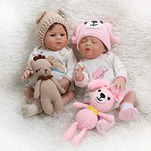 TERABITHIA 18inch 47cm So Truly Soft Wool Puppy Silicone Vinyl Full Body Reborn Baby Boy Girl Dolls Washable Preemie Pinky Look Newborn Doll Twins