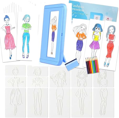 Innosurg Fashion Design Art Kit for Kids, Double-Sided Rubbing Plate Set with Frame – Textured Drawing Plates for Creative Fun – Mess-Free Studio Design Toy for Girls & Boys Ages 5+