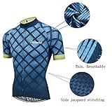 PHTXOLUE Cycling Kit Men Cycling Jersey Set Bib Shorts Bicycle Shirts Outfit Uniform Clothes (Black Blue-1, X-Large)