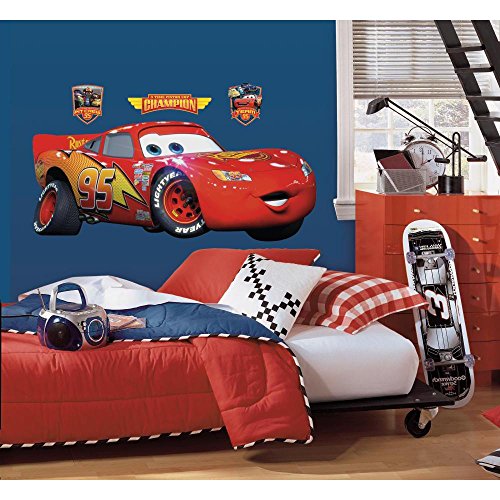 Disney Pixar Cars Lightning McQueen Peel and Stick Wall Decals by RoomMates, RMK1518GM