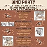 Dinosaur Themed Boutique Party Package Add-On for Kids - 24 Count Dinosaur Fossil Goodie Favor Boxes - Perfect for Birthdays, Baby Showers & School Events