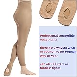 DIPUG 3 Pairs Girls' Convertible Ballet Tights Soft Transition Dance Tight Toddler Footless Pantyhose