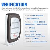 Keymall Keyless Entry Remote Key Fob Replacement for Hyundai Sonata 2015 2016 2017 4 Buttons 433MHz 8A Chip (FCC:CQOFD00120 P/N:95440-C1001 95440-C1000N,95440-C1000)