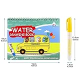 4 Pack Water Drawing Book,Water Coloring & Doodle Book,Reusable Water Reveal Activity Books for Kid,Painting Color Wonder Coloring Books,Gift for Girl & Boy for 3 4 5 6 7 Year Old