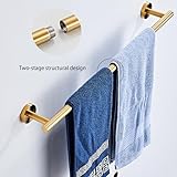 Brushed Gold Bathroom Hardware Set 5 Piece with Towel Racks for Bathroom, SUS304 Stainless Steel Bath Towel Bar Set, 24 Inch Wall Mounted Accessories Kit…