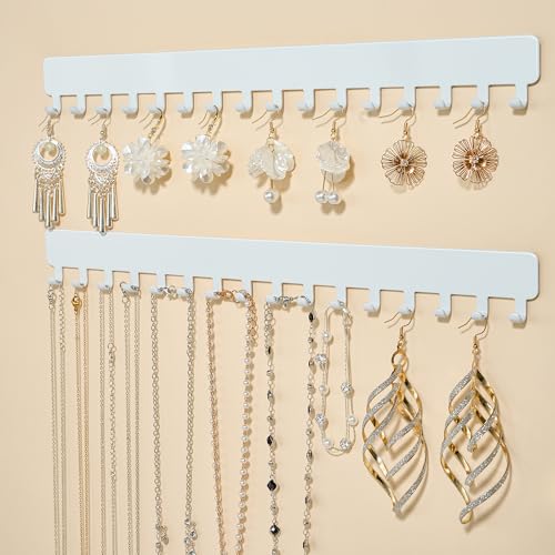 bussdis adhesive necklace hook necklace hanging storage white upgrage Extended