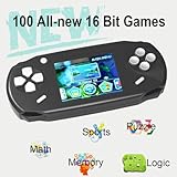 Beijue 16 Bit Handheld Games for Kids Adults 3.0'' Large Screen Preloaded 100 HD Classic Retro Video Games USB Rechargeable Seniors Electronic Game Player Birthday Xmas Present (Black)