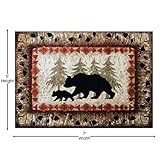 Masada Rugs, Cabin Lodge Area Rug Bear and Cub Scene (5 Feet 3 Inch X 7 Feet)