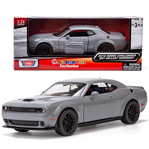 Motormax All Star Toys Exclusive 2018 Dodge Challenger SRT Hellcat Widebody Destroyer Gray 1/24 Diecast Model Car 79350 Grey